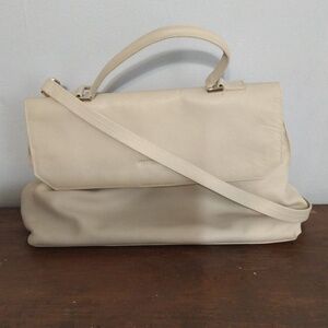 Cuir Rose Italian Leather Cream Women's Handbag